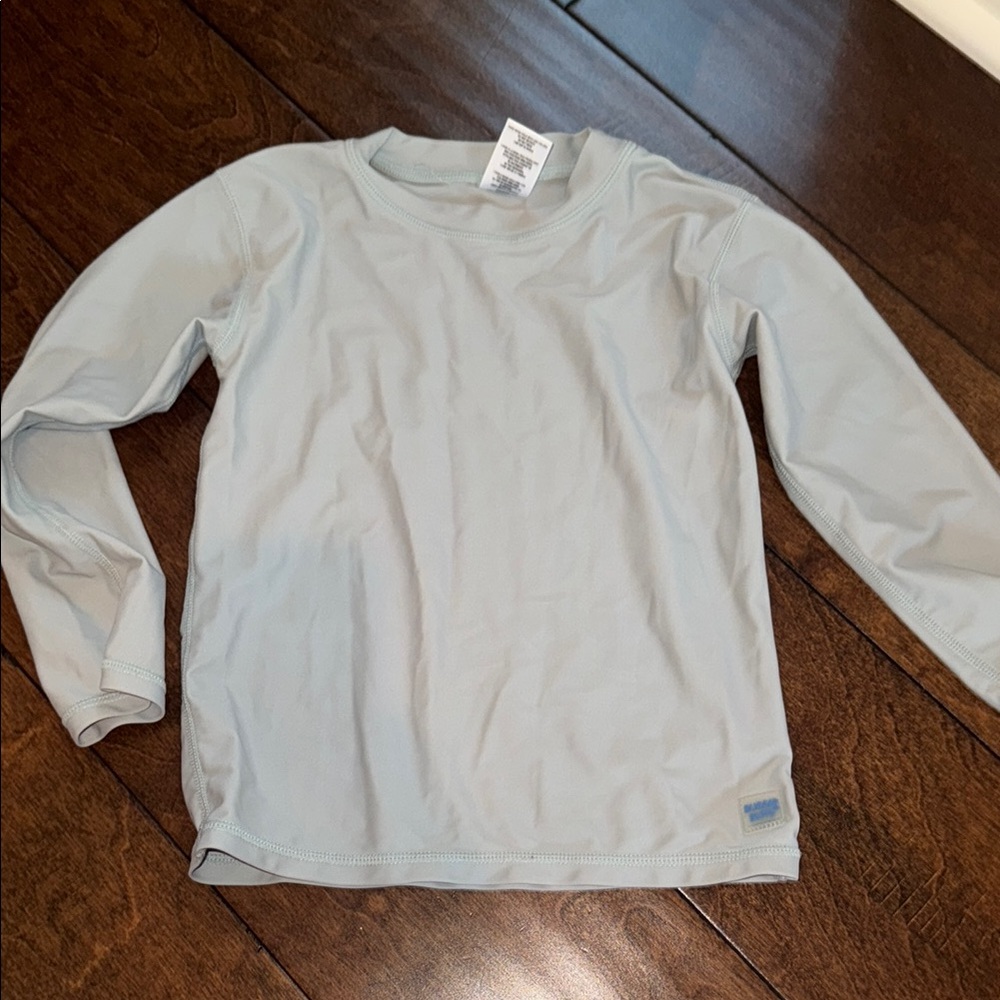 Ruffle Butts Kids Long Swim Shirt 4T Rash Guard  Sleeve Shirt - Light Gray